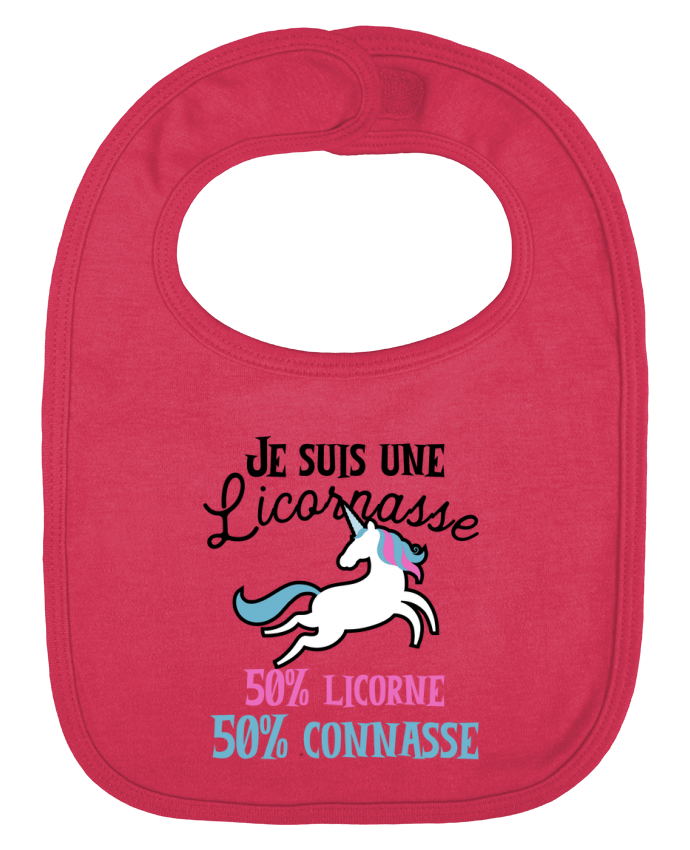 Baby Bib plain and contrast Licornasse humour cadeau by Original t-shirt
