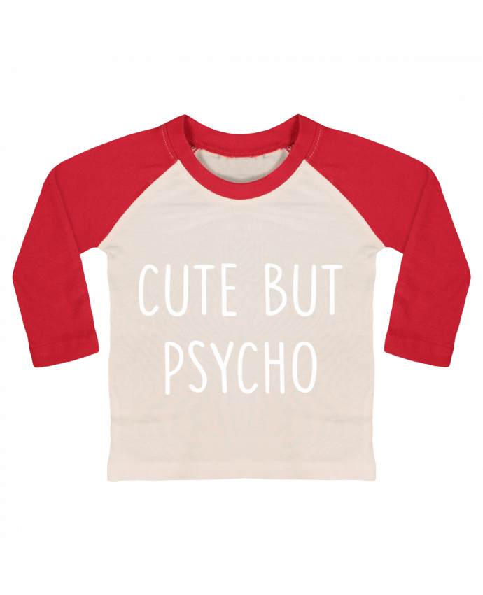 Camiseta Bebé Béisbol Manga Larga Cute but psycho por Bichette