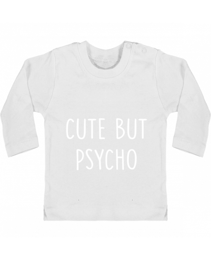 Baby T-shirt with press-studs long sleeve Cute but psycho manches longues du designer Bichette