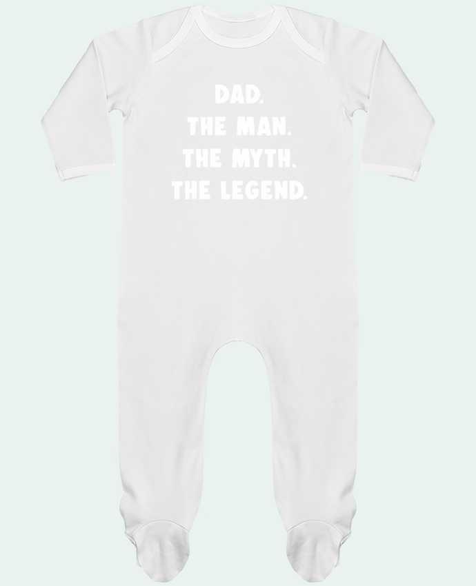 Baby Sleeper long sleeves Contrast Dad the man, the myth, the legend by Bichette