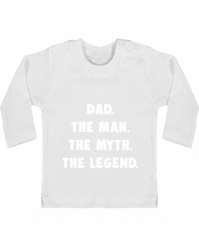 Camiseta Bebé Manga Larga con Botones  Dad the man, the myth, the legend manches longues du designer Bichette