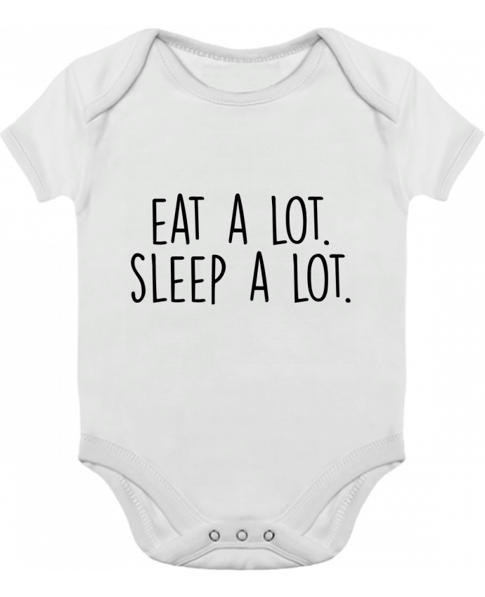 Body bébé manches contrastées Eat a lot. Sleep a lot. par Bichette