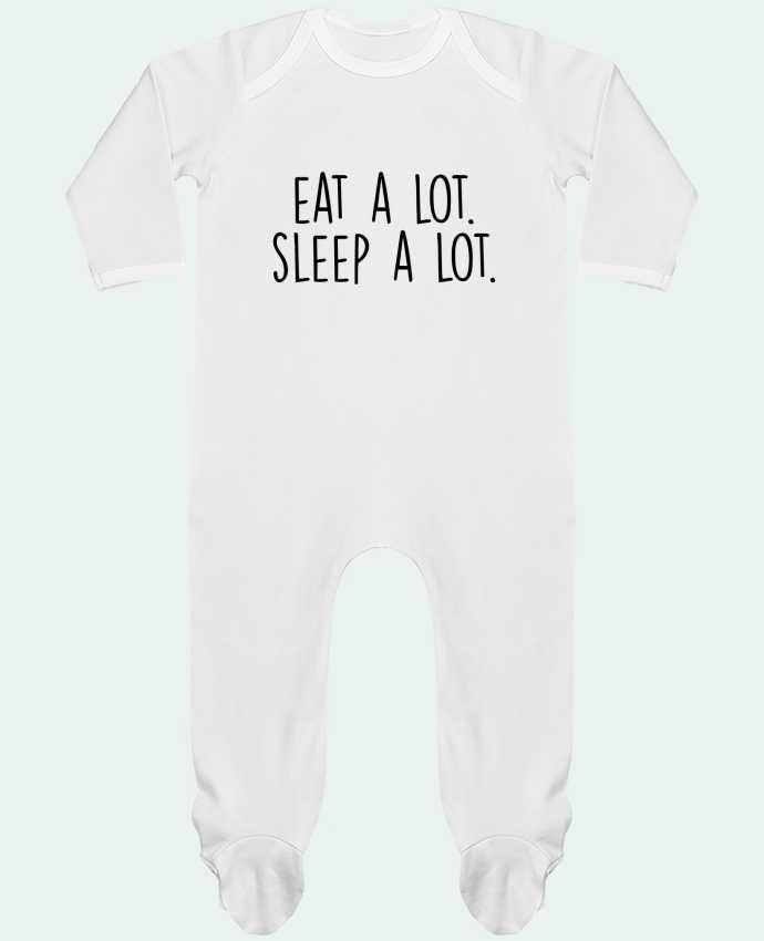 Baby Sleeper long sleeves Contrast Eat a lot. Sleep a lot. by Bichette