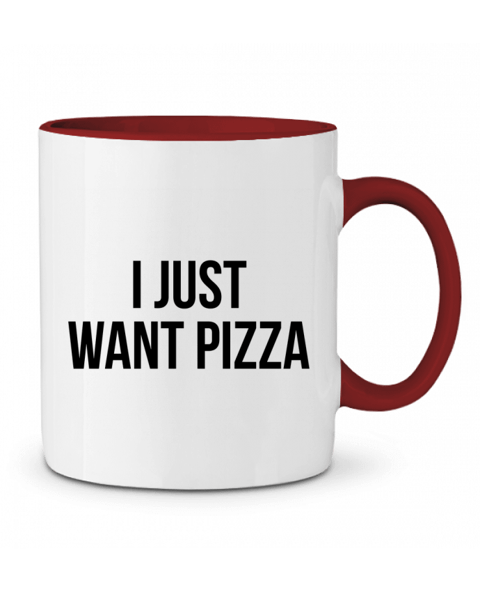 Taza Cerámica Bicolor I just want pizza Bichette