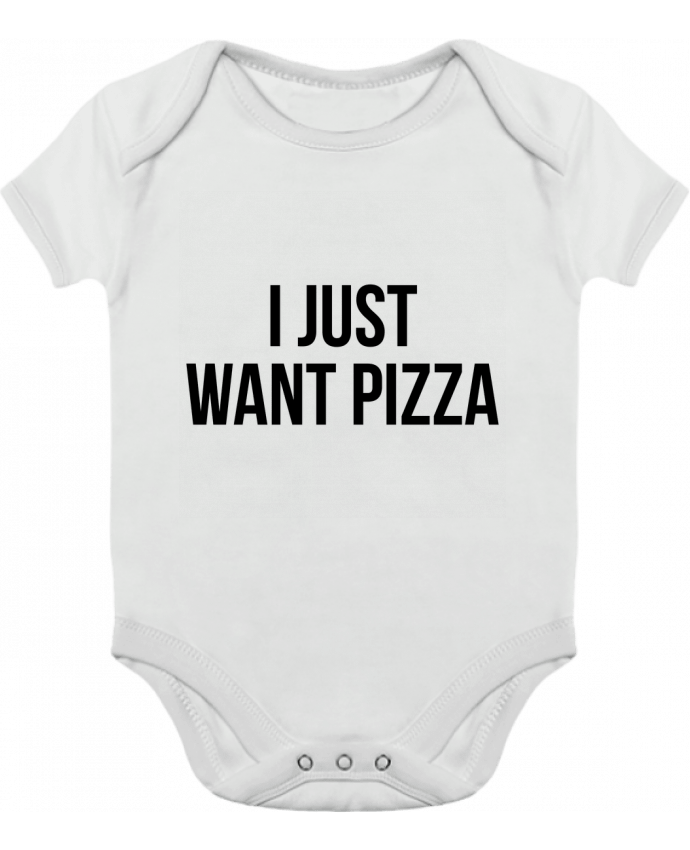 Body bébé manches contrastées I just want pizza par Bichette
