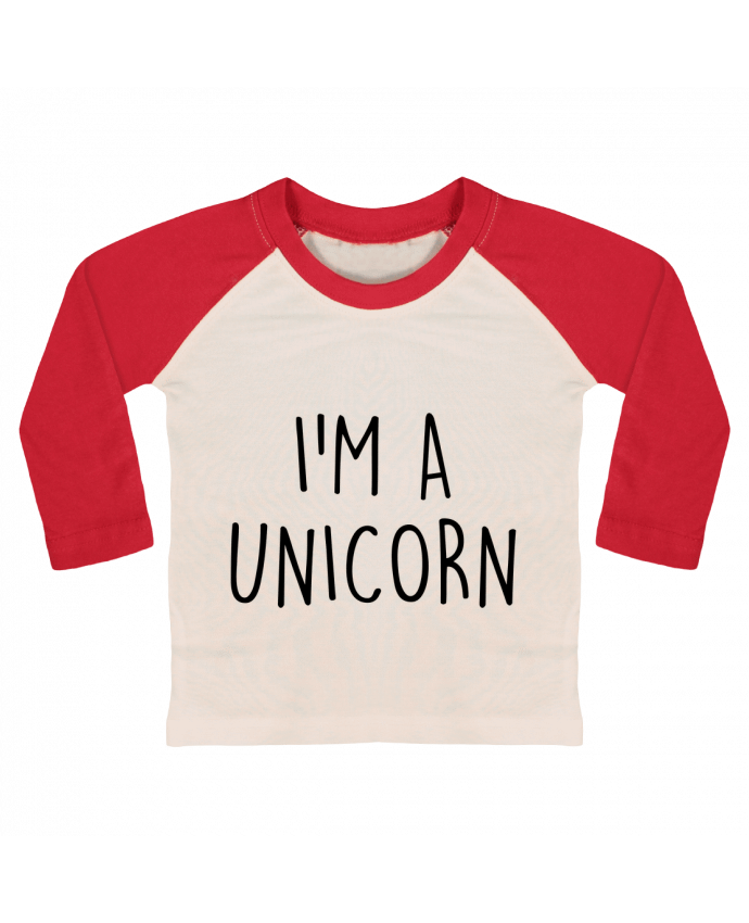 T-shirt baby Baseball long sleeve I'm a unicorn by Bichette