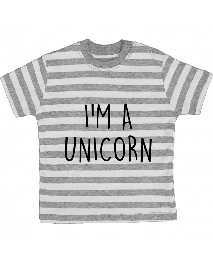 T-shirt baby with stripes I'm a unicorn by Bichette