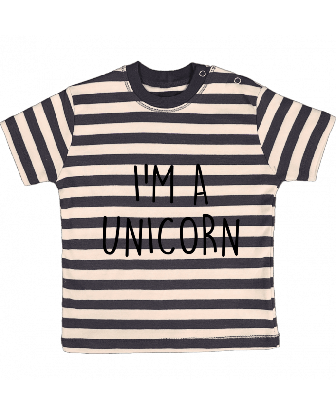 Tee-shirt bébé à rayures I'm a unicorn par Bichette