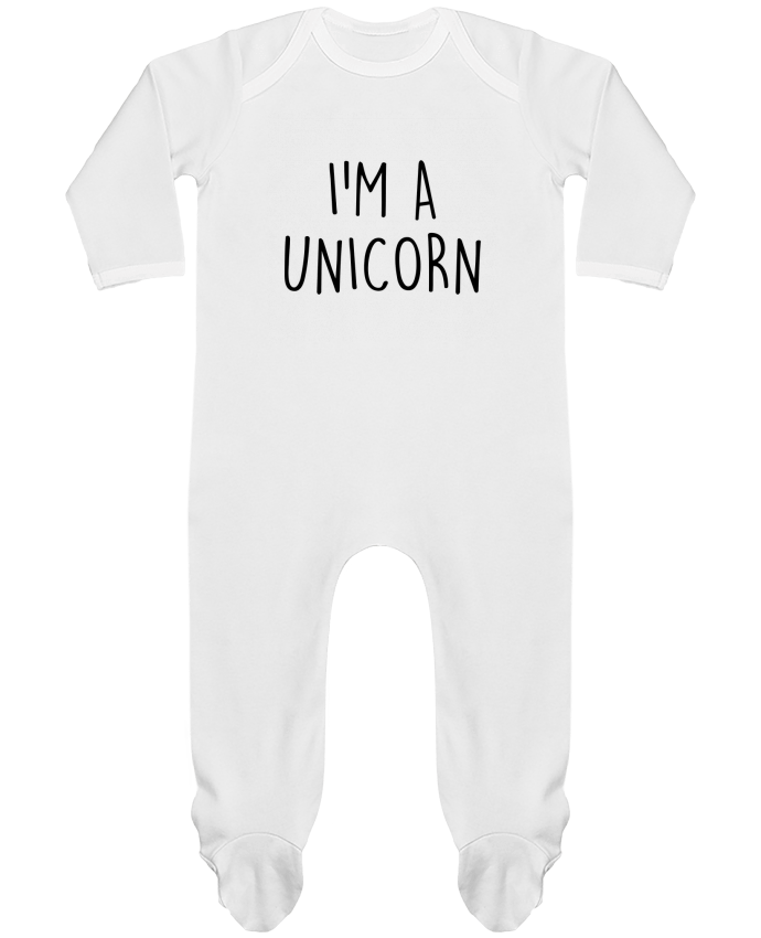 Baby Sleeper long sleeves Contrast I'm a unicorn by Bichette