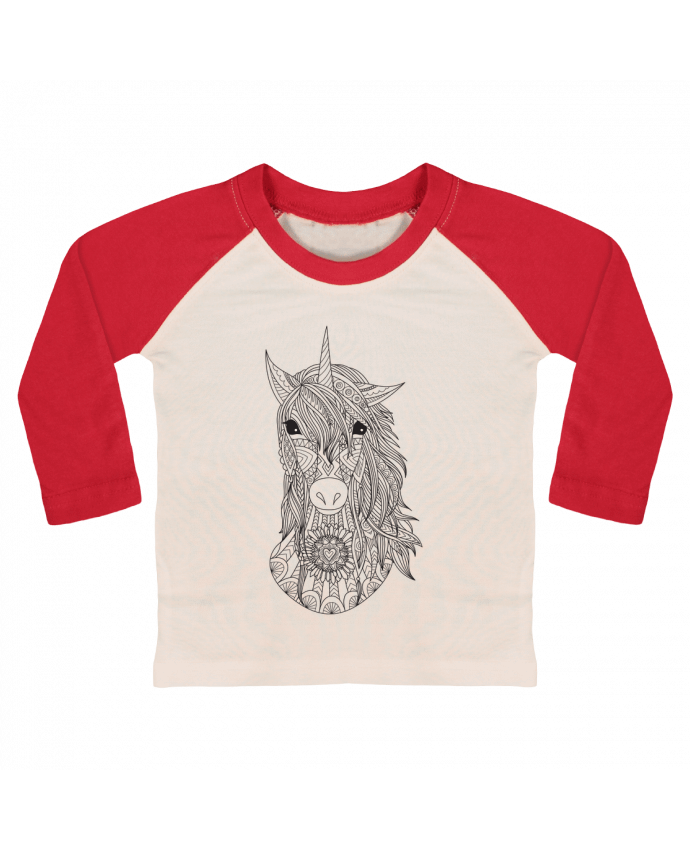 Camiseta Bebé Béisbol Manga Larga Unicorn por Bichette