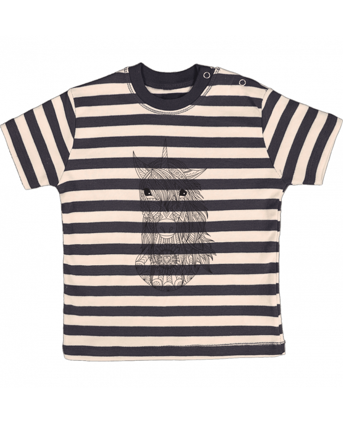 T-shirt baby with stripes Unicorn by Bichette