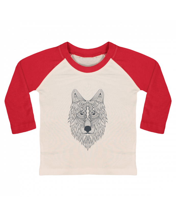 Camiseta Bebé Béisbol Manga Larga Wolf por Bichette