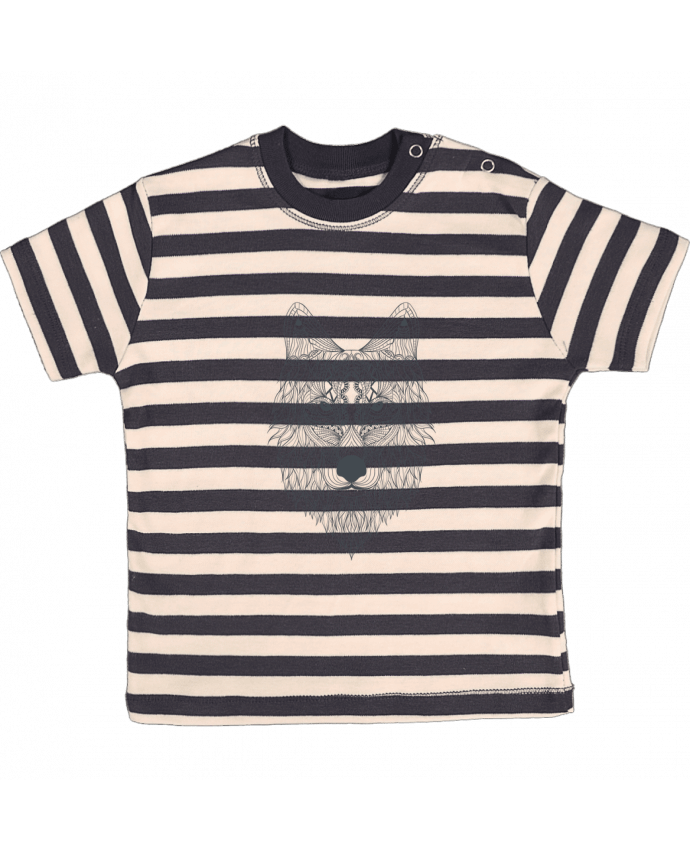 T-shirt baby with stripes Wolf by Bichette