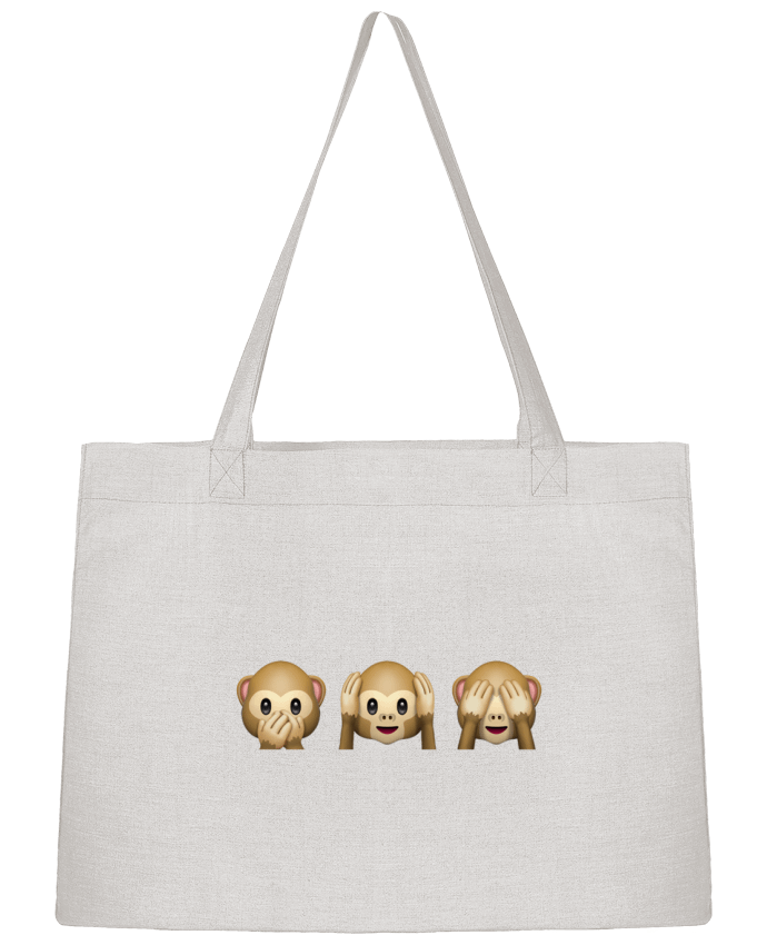 Shopping tote bag Stanley Stella Three monkeys by Bichette