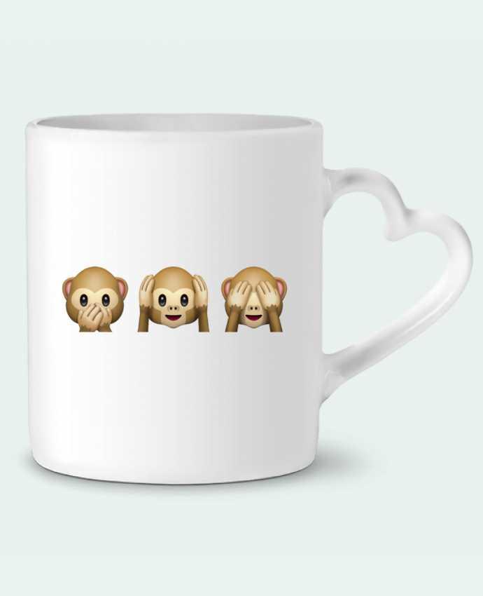 Mug coeur Three monkeys par Bichette