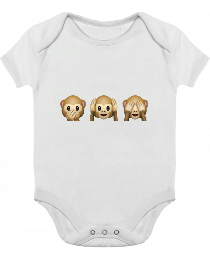 Body bébé manches contrastées Three monkeys par Bichette