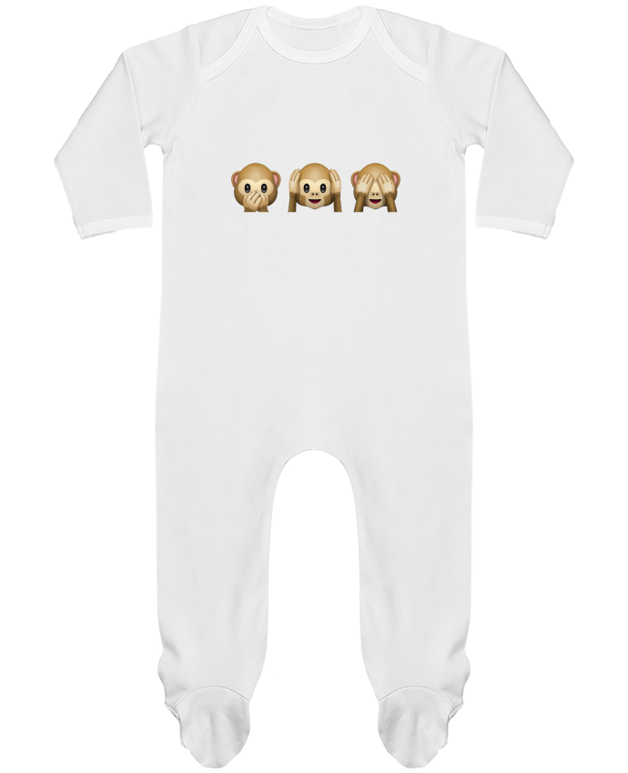 Baby Sleeper long sleeves Contrast Three monkeys by Bichette