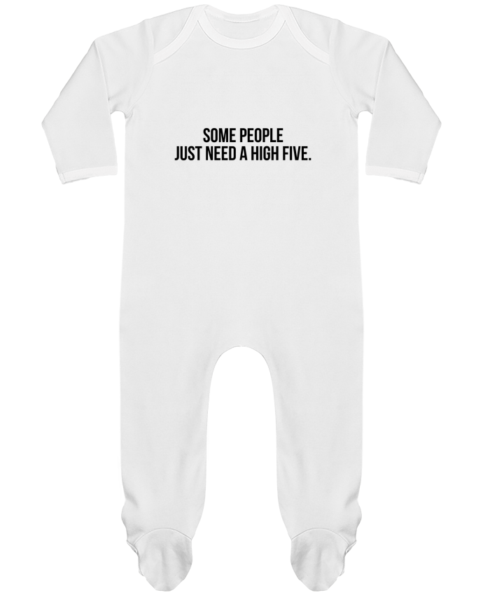 Baby Sleeper long sleeves Contrast Some people just need a high five. by Bichette