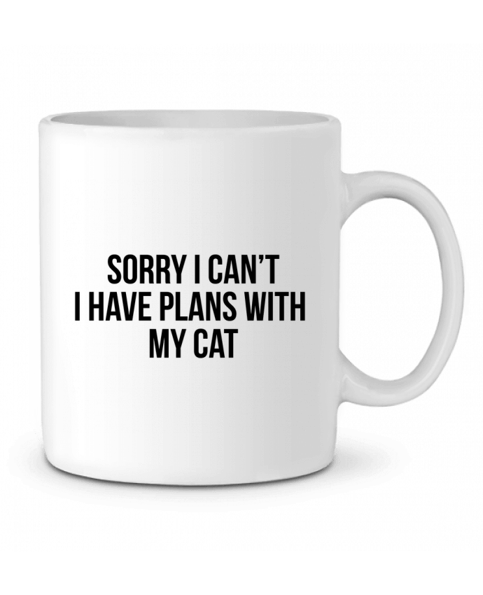 Ceramic Mug Sorry I can't I have plans with my cat by Bichette