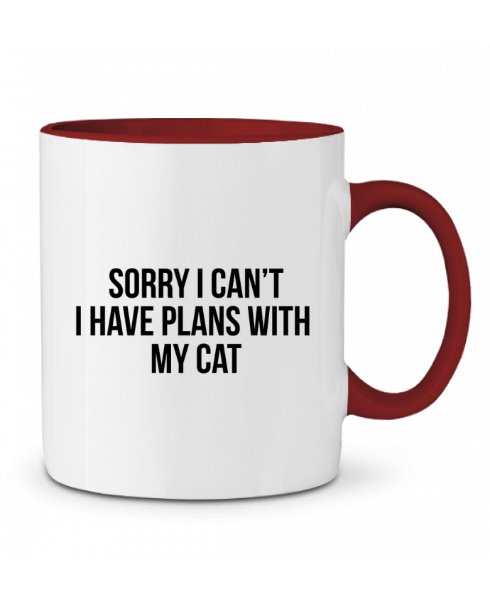 Two-tone Ceramic Mug Sorry I can't I have plans with my cat Bichette