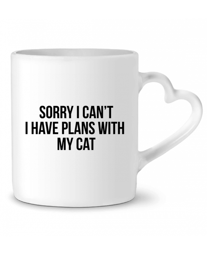 Mug coeur Sorry I can't I have plans with my cat par Bichette