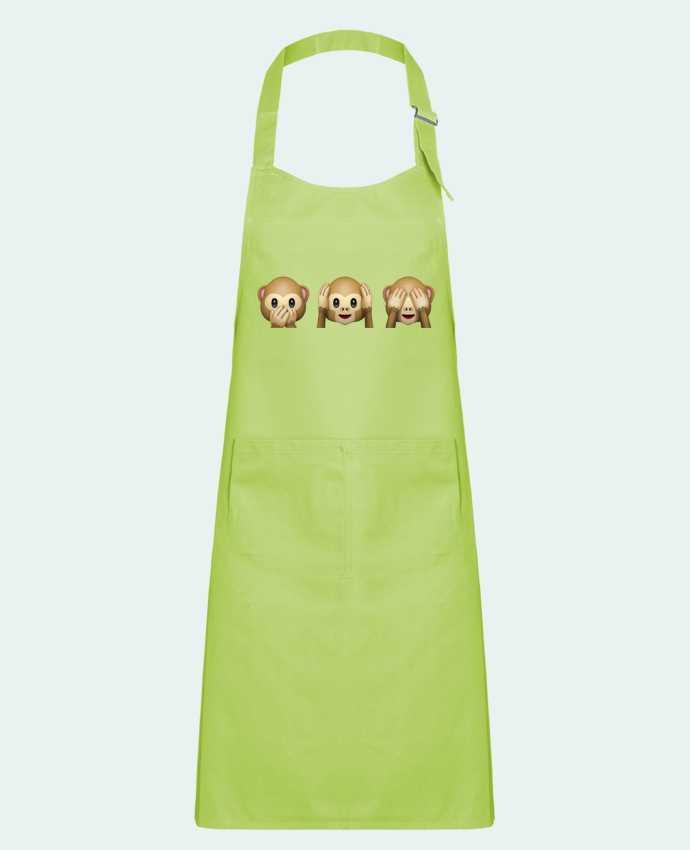 Kids chef pocket apron Three monkeys by Bichette