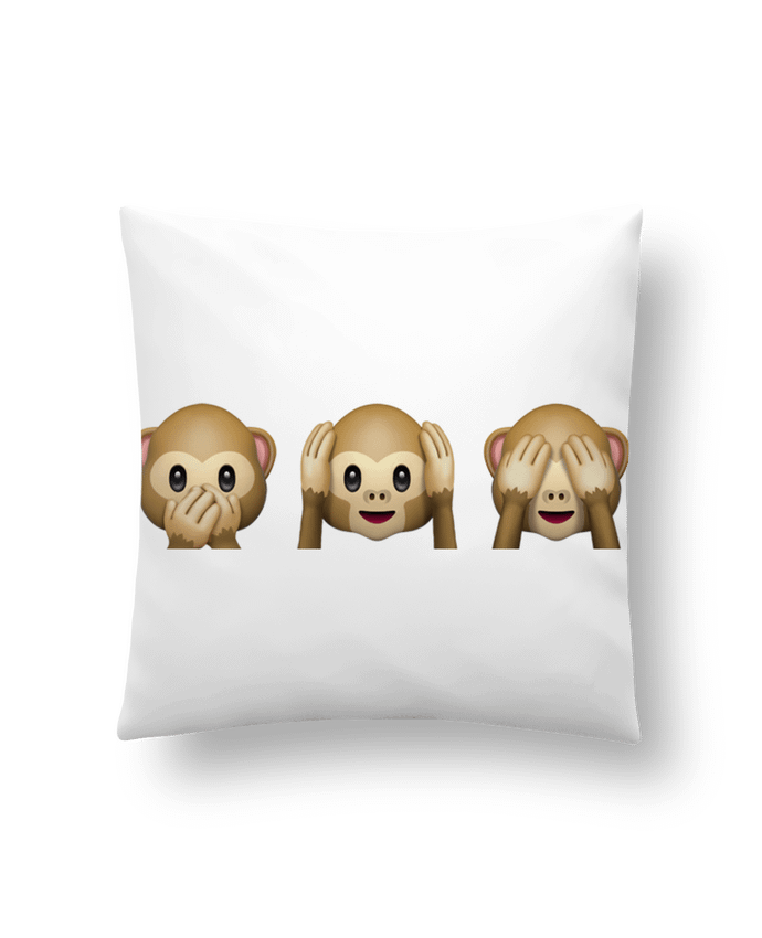 Cushion synthetic soft 45 x 45 cm Three monkeys by Bichette