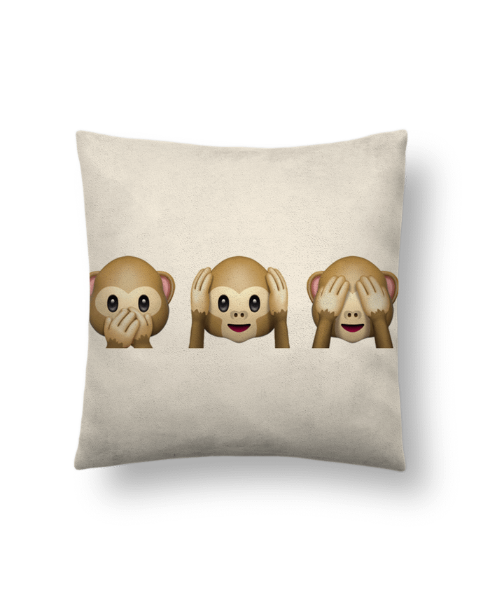 Coussin suédine Three monkeys par Bichette