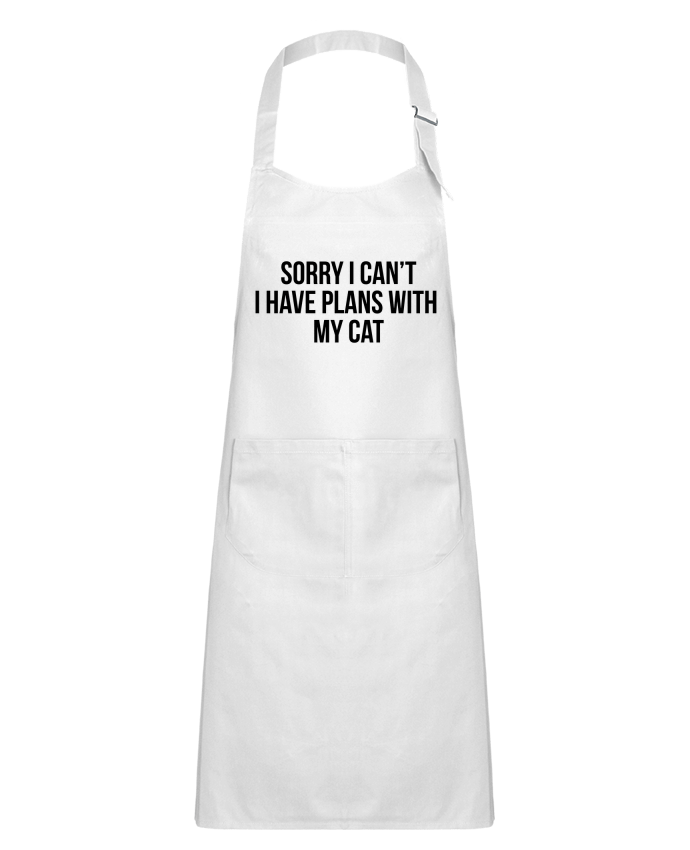 Kids chef pocket apron Sorry I can't I have plans with my cat by Bichette