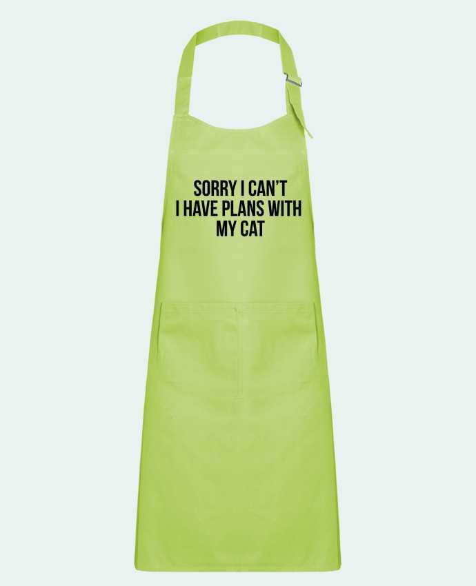 Kids chef pocket apron Sorry I can't I have plans with my cat by Bichette