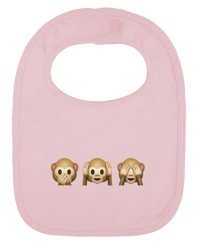 Baby Bib plain and contrast Three monkeys by Bichette