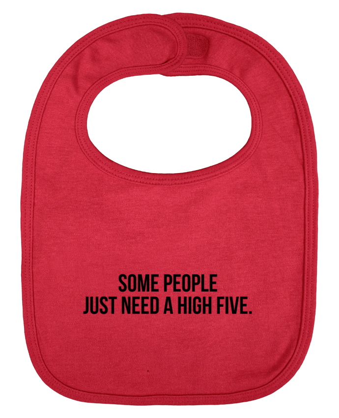 Baby Bib plain and contrast Some people just need a high five. by Bichette