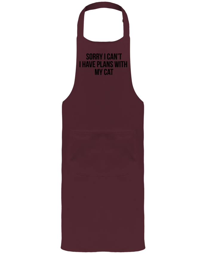 Garden or Sommelier Apron with Pocket Sorry I can't I have plans with my cat by Bichette