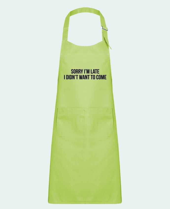 Kids chef pocket apron Sorry I'm late I didn't want to come 2 by Bichette