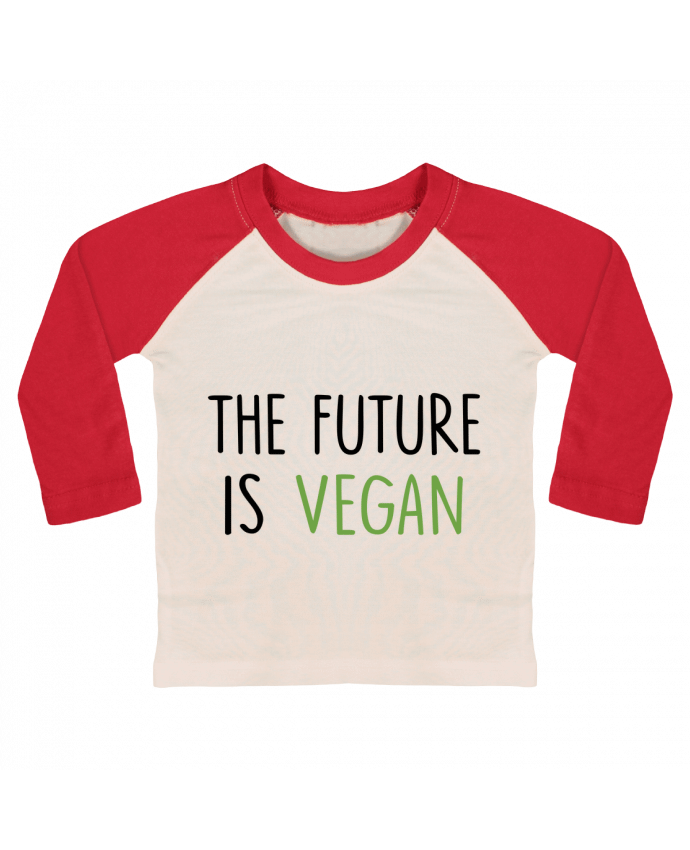 Tee-shirt Bébé Baseball ML The future is vegan par Bichette