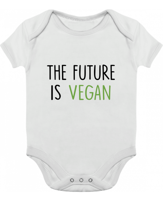 Body bébé manches contrastées The future is vegan par Bichette