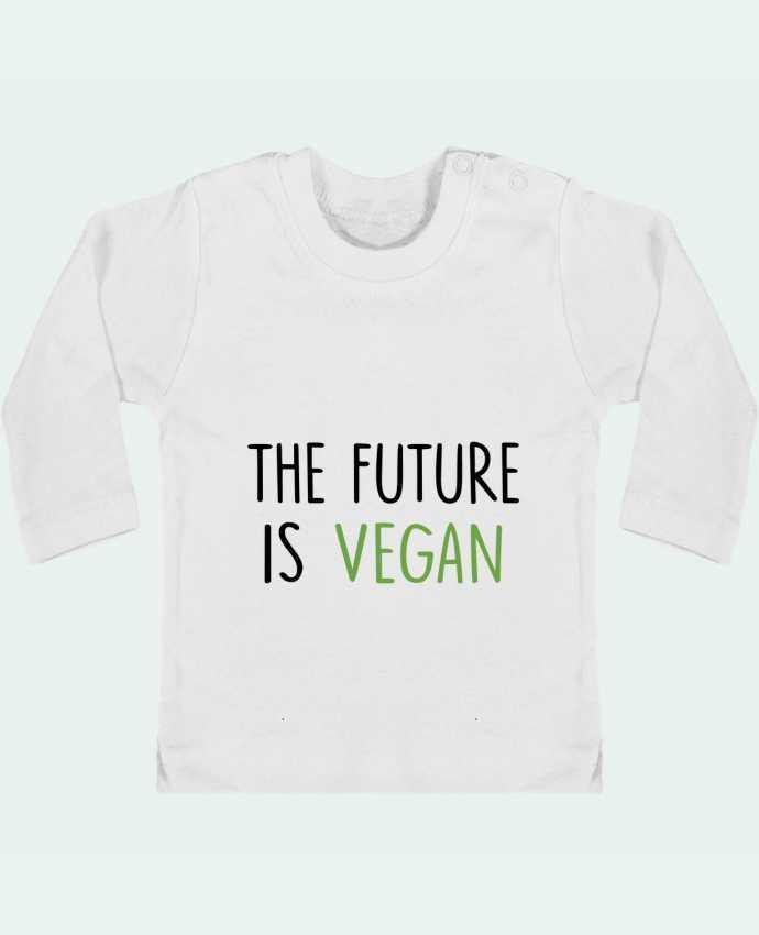 Camiseta Bebé Manga Larga con Botones  The future is vegan manches longues du designer Bichette