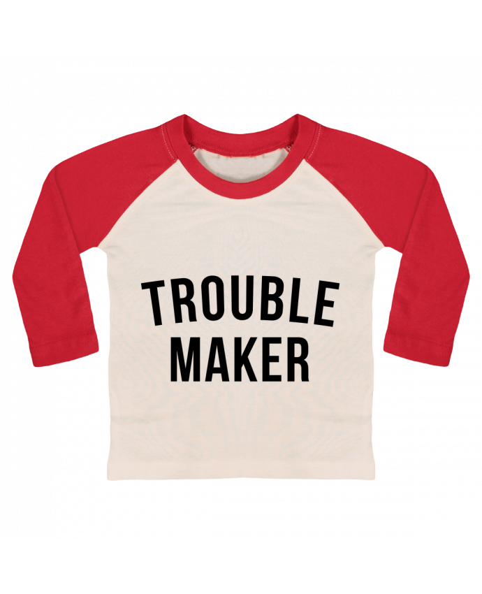 Camiseta Bebé Béisbol Manga Larga Trouble maker por Bichette