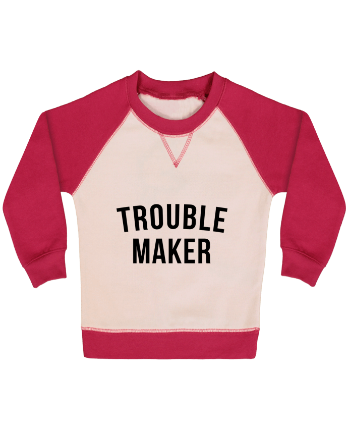 Sweatshirt Baby crew-neck sleeves contrast raglan Trouble maker by Bichette