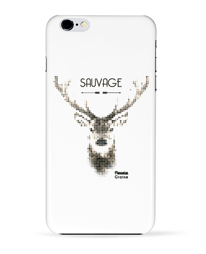 Case 3D iPhone 6+ Tête de cerf sauvage de Mauvaise Graine