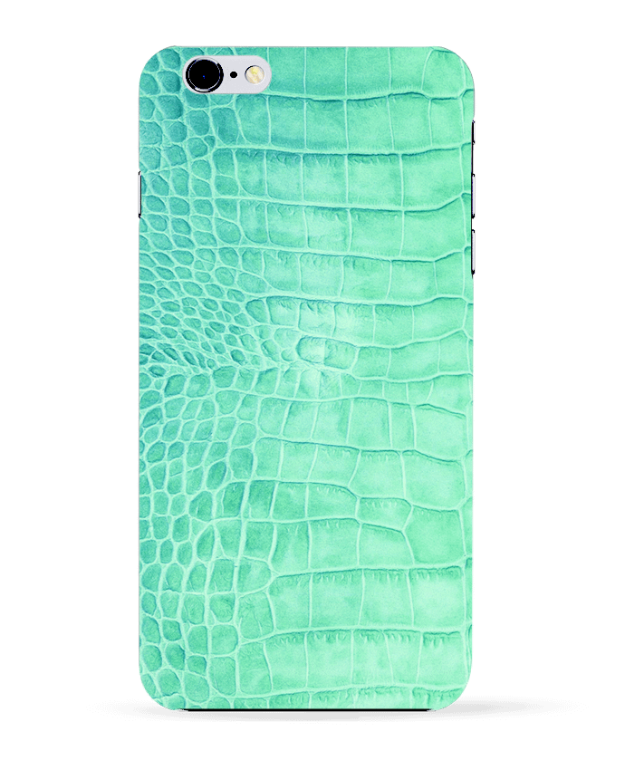 Case 3D iPhone 6+ Cuir croco vert d'eau de Les Caprices de Filles
