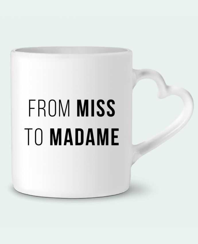 Mug coeur From Miss to Madam par Bichette