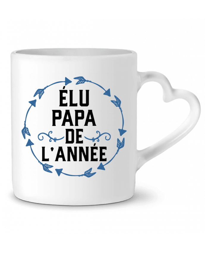 Mug coeur Élu papa de l'année cadeau par Original t-shirt