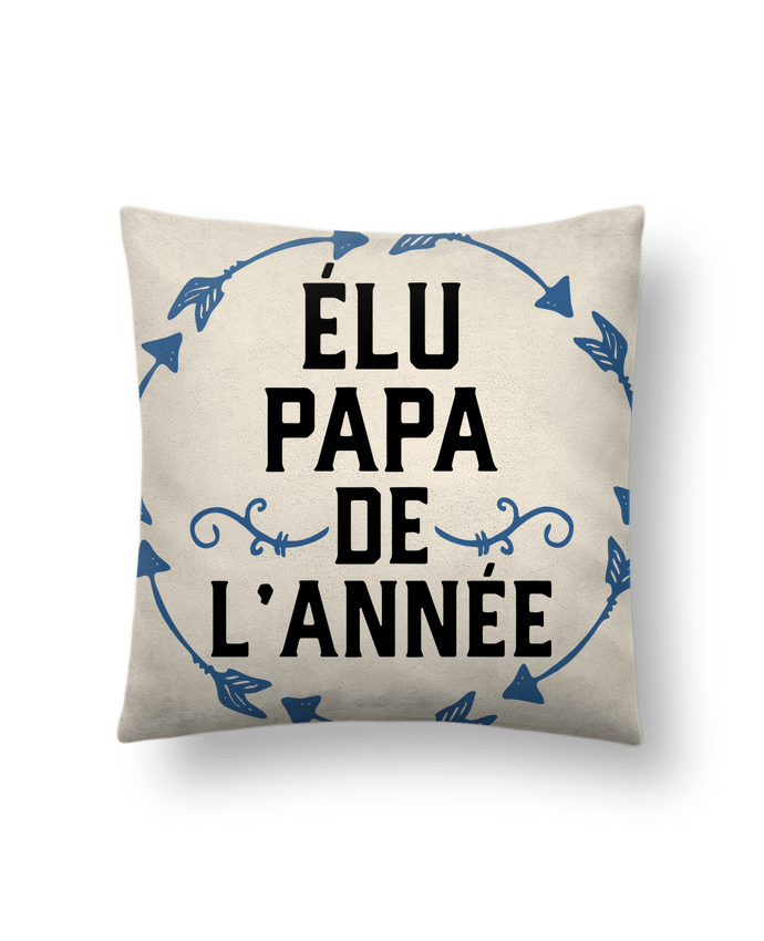 Coussin suédine Élu papa de l'année cadeau par Original t-shirt