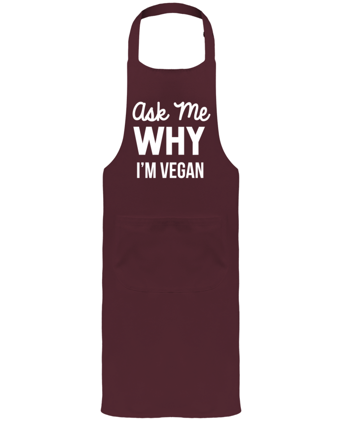 Tablier avec poches Ask me why I'm vegan par Bichette
