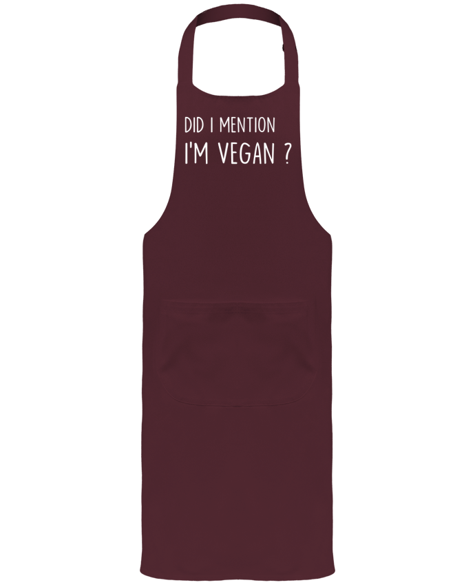Tablier avec poches Did I mention I'm vegan? par Bichette