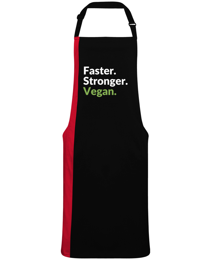 Tablier bicolore Faster. Stronger. Vegan. par  Bichette
