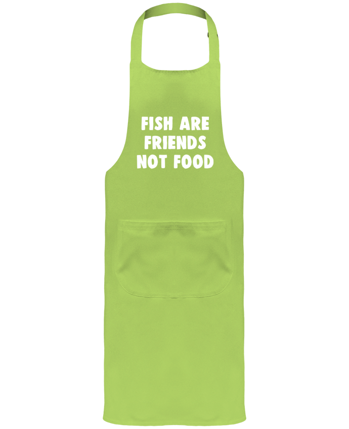 Garden or Sommelier Apron with Pocket Fish are firends not food by Bichette