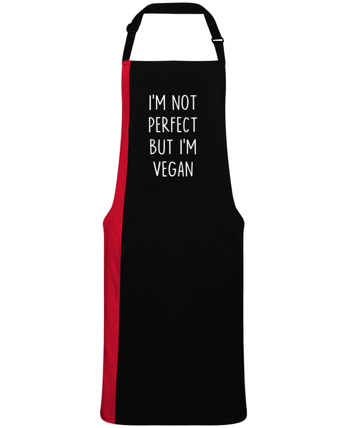 Tablier bicolore I'm not perfect but I'm vegan par  Bichette