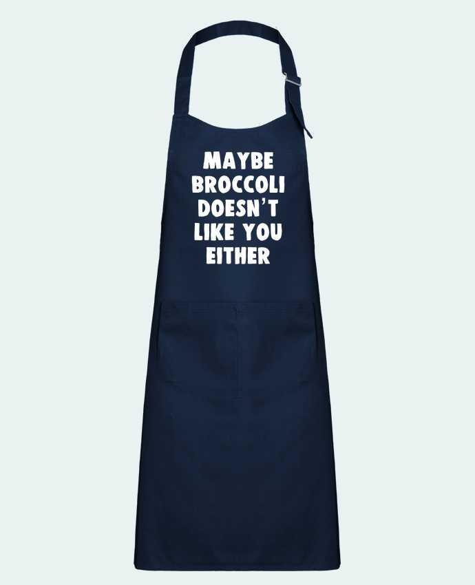Kids chef pocket apron Maybe broccoli doesn't like you either by Bichette